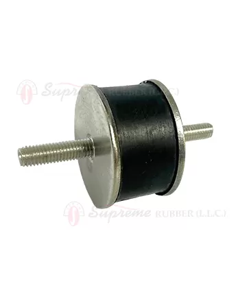 Rubber vibration isolator mount for heavy machinery