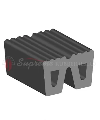 Heavy-duty W fender mounted on tugboat bow for docking protection